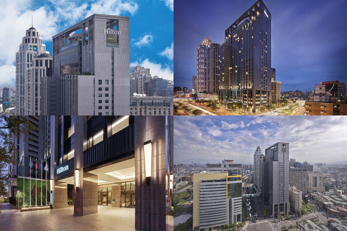 Four property photographs of Hilton Taipei Sinban