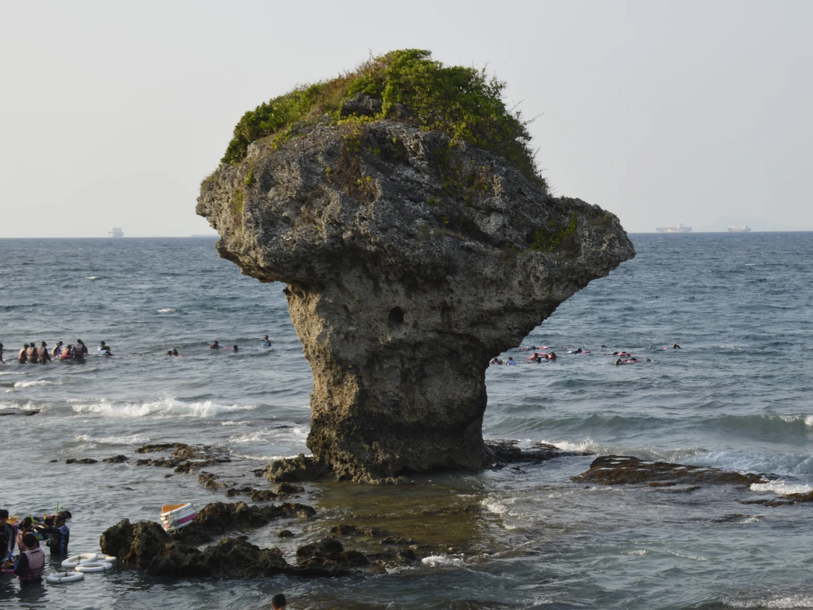 Vase Rock and the surrounding shoreline on Xiaoliuqiu